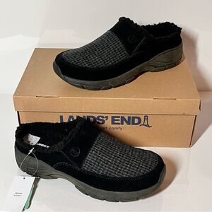 Lands' End All Weather Suede and Faux Fur Clogs